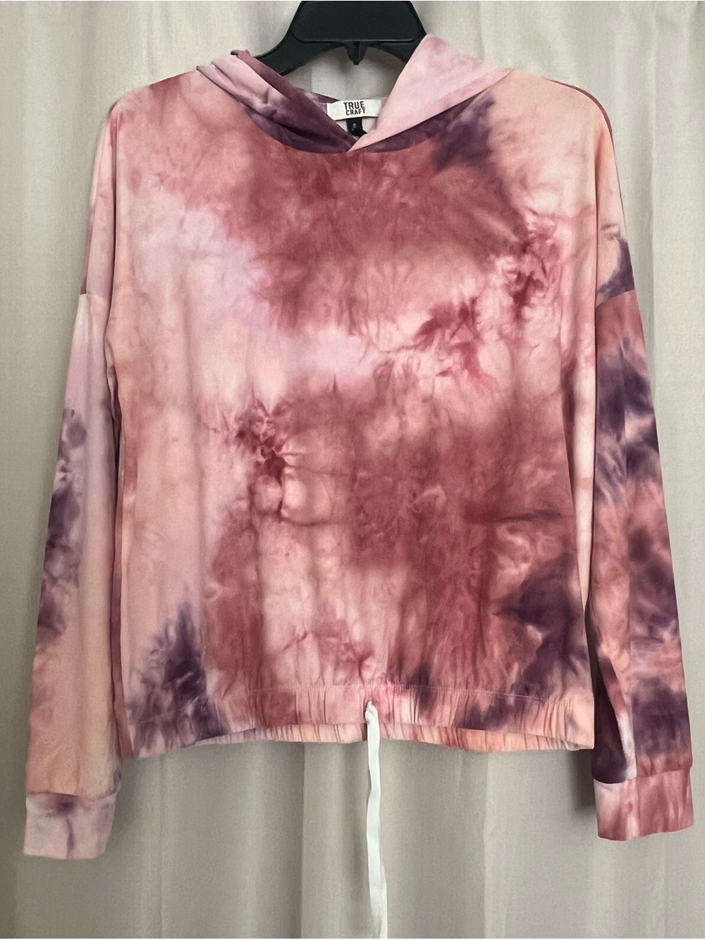 True Craft Pink & Purple Tie-Dye Hooded Pullover